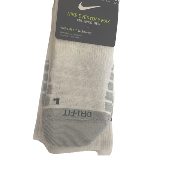 Nike Mens 3-Pack Everyday Max Cushioned Crew Socks SIZE M W6-10/M6-8 SX5547 100 - Picture 5 of 7